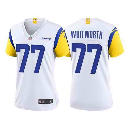 Women Nike Los Angeles Rams 77 Andrew Whitworth White Vapor Untouchable Limited Jersey